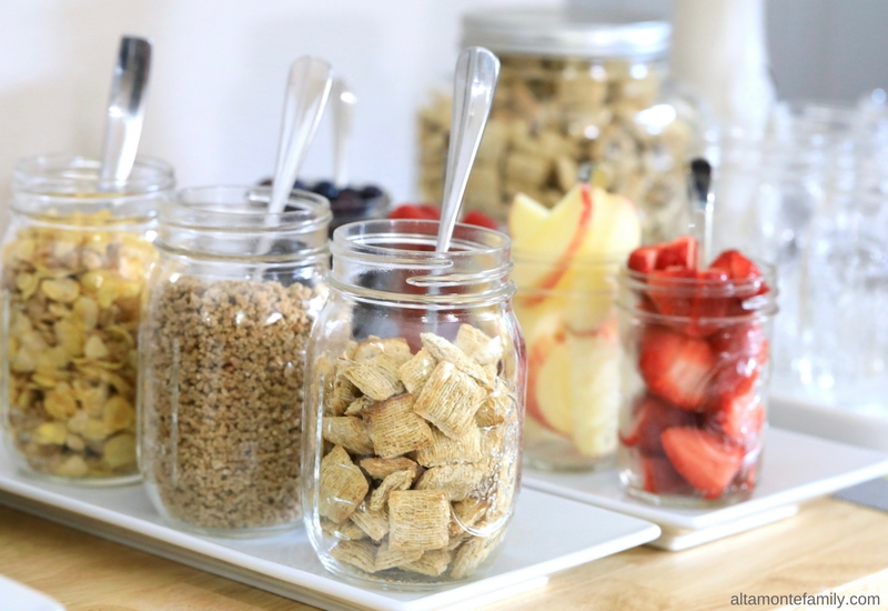 Waffle Bar Toppings Ideas - Cereal and Fresh Fruit