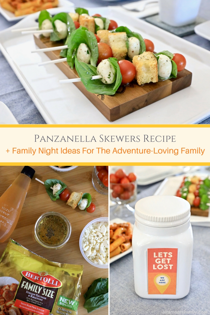 Panzanella Skewers Recipe with Yuzu Vinaigrette and Family Night Ideas For The Adventure Loving Family