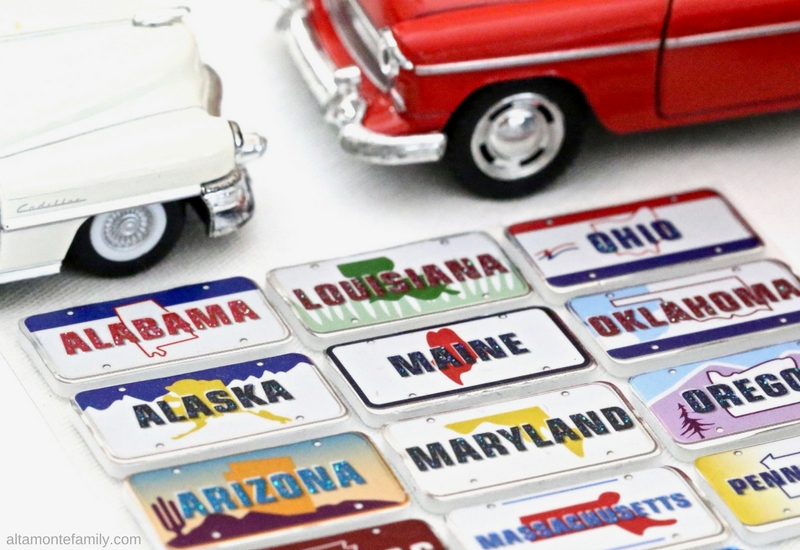 Road Trip State License Plate Stickers - Boredom Busters and Games For Young Children