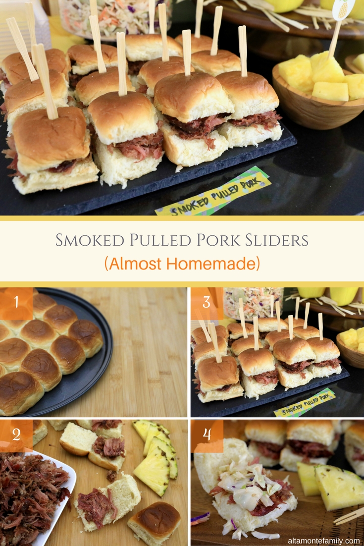 Easy Smoked Pulled Pork Sliders Recipe - Hawaiian Luau Party Food and Decor Ideas