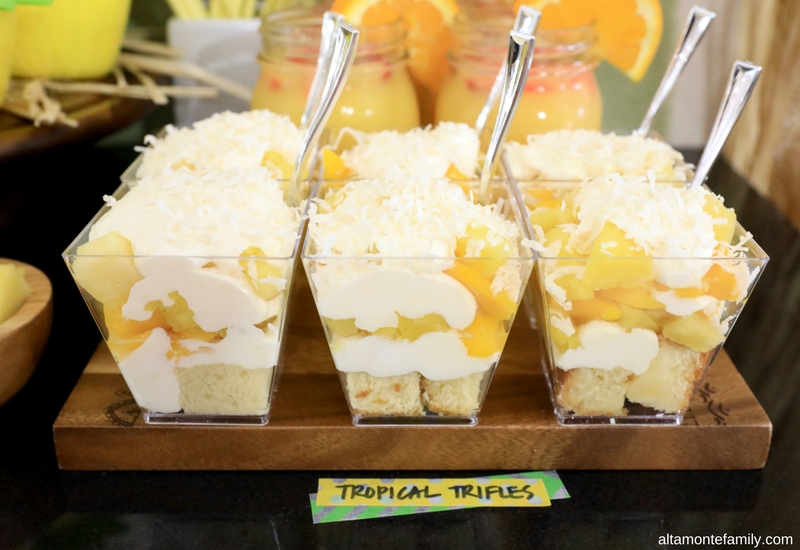 Luau Party Ideas - Hawaiian Food and Decor - Tropical Fruit Trifle No Sugar Added Recipe