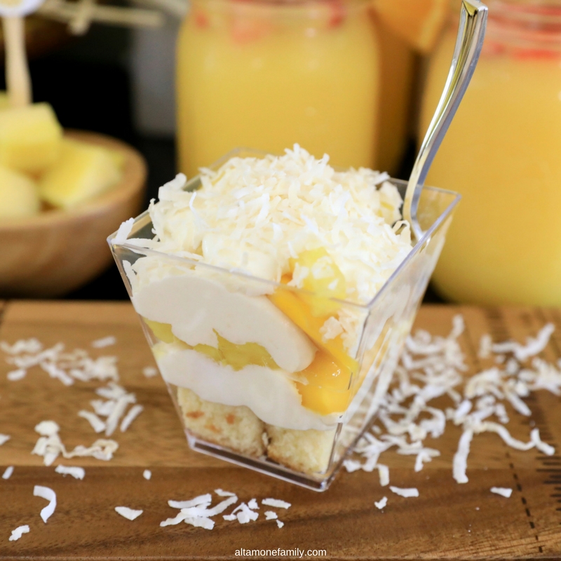 Tropical Fruit Trifle Recipe - Luau Party Ideas - Hawaiian Food and Decor