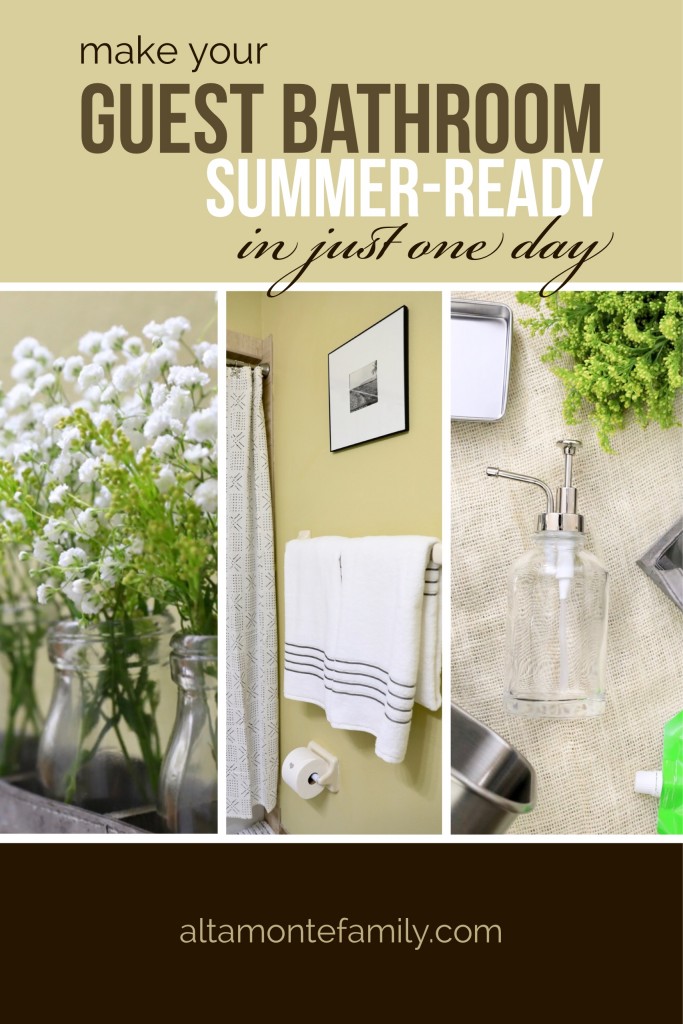 Guest Bathroom Decorating Ideas - Yellow White Gray Green Palette