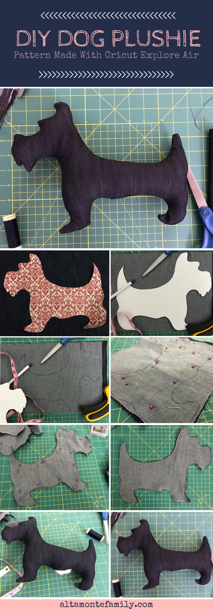 Cricut Explore Air Sewing Pattern - DIY Dog Plushie - Kids Craft Ideas