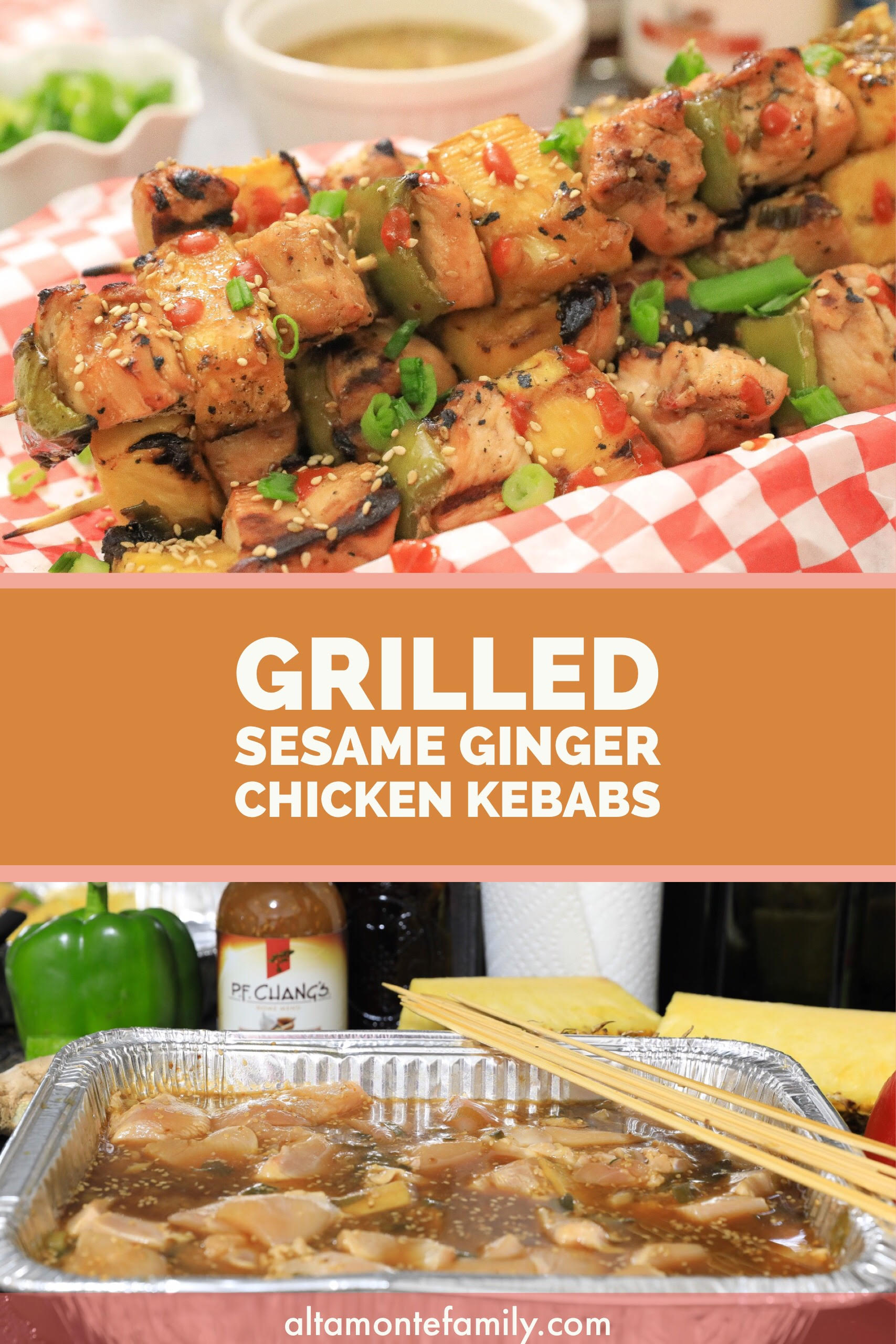 Grilled Sesame Ginger Chicken Kebabs - Asian BBQ Recipes - Summer