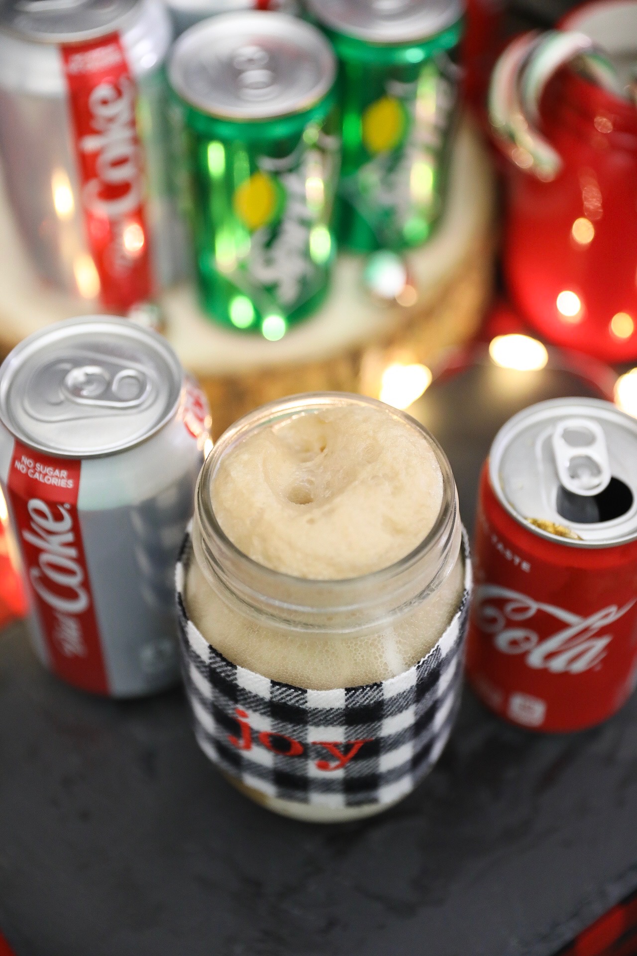 Christmas Ice Cream Float Recipe Ideas - Classic Coke Float with Ginger Snap Cookie Topping