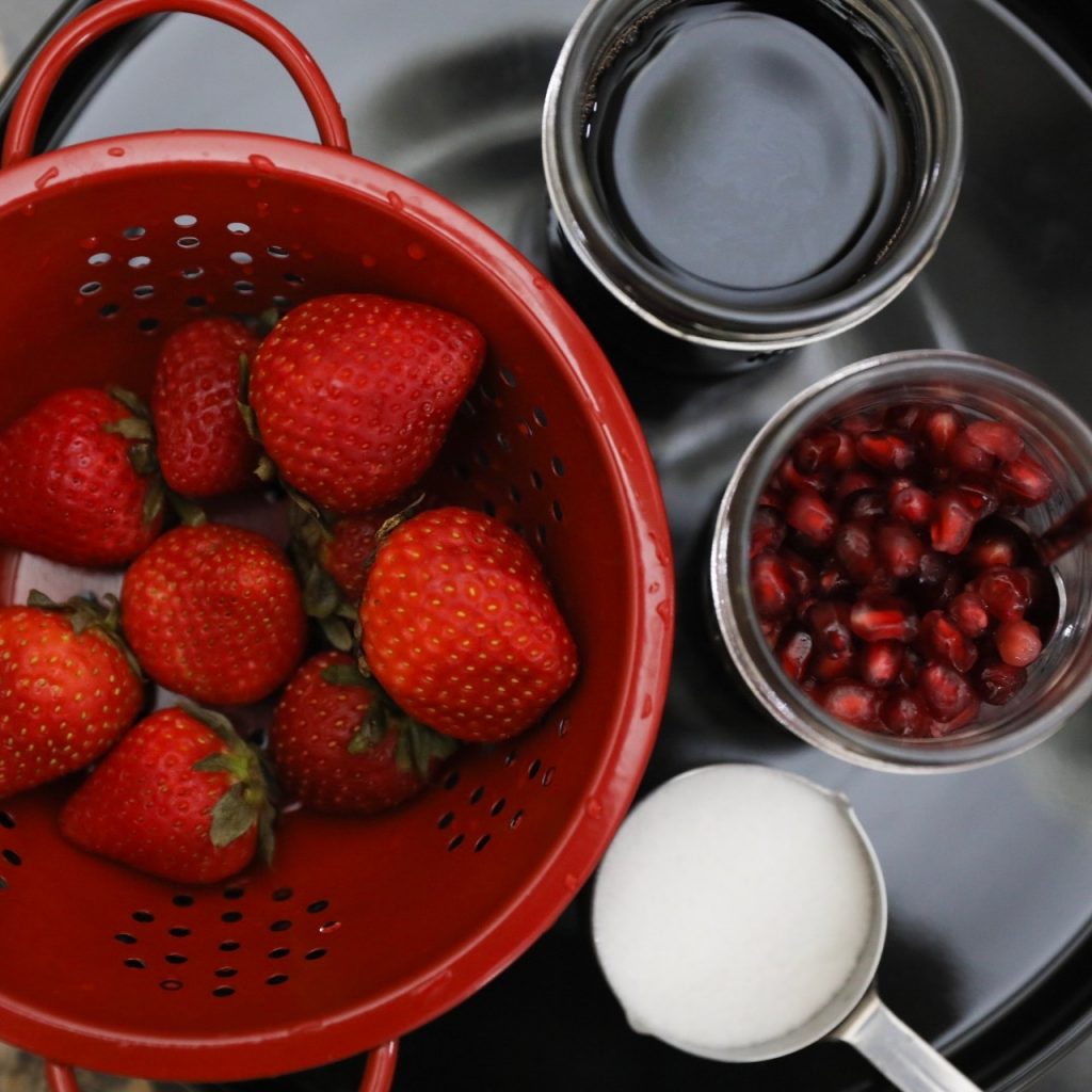 Pomegranate Strawberry Ice Cream Float Recipe For the Holidays