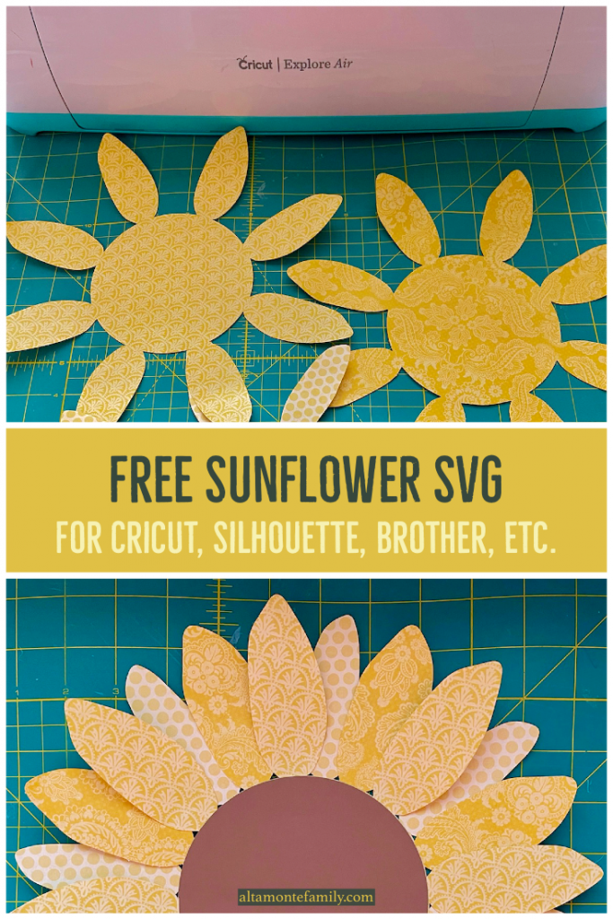 Cricut Explore Free Sunflower SVG for Papercrafting