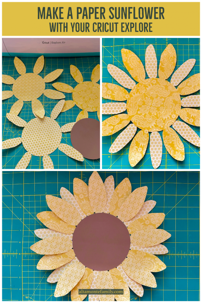 Papercrafting with Cricut Explore - Free Sunflower SVG - Altamonte Family -